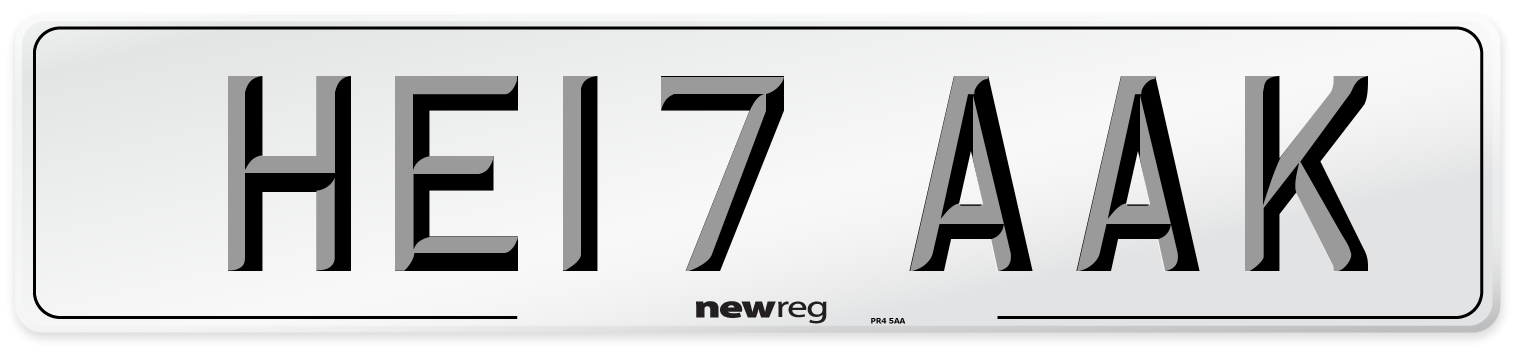 HE17 AAK Number Plate from New Reg